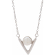 Collier argent rhodié 1,8g - perle de culture véritable - 40+5cm