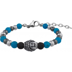 Bracelet STILIVITA en acier - Collection Equilibre - Apaisement charge mentale - Apatite - Hématite - Pierre de lave - 17+4cm