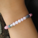 Bracelet STILIVITA en acier - Collection Equilibre - ESTIME DE SOI- Rhodochrosite - Azutie - Opale - 17+4cm