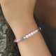 Bracelet STILIVITA en acier - Collection Equilibre - ESTIME DE SOI- Rhodochrosite - Azutie - Opale - 17+4cm