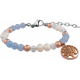 Bracelet STILIVITA en acier - Collection Equilibre - Amour et reconstruction- Calcédoine - Perle - Cristal de roche - 17+4cm