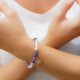 Bracelet STILIVITA en acier - Collection Equilibre - NAMAST'HEY- Améthyste - Cristal de roche - Sodalite 17+4cm