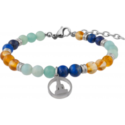 Bracelet STILIVITA en acier - Collection Médecine naturelle-FECONDITE ET GROSSESSE SEREINE-Amazonite-Citrine-Lapis Lazuli-17+4cm