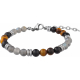 Bracelet STILIVITA en acier - Collection Equilibre - PROTECTION ENERGETIQUE -Labradorite - oeil de tigre-Tourmaline noir-17+4cm