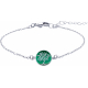 Bracelet acier - arbre de vie - malachite - diamètre 18mm - 15+5cm