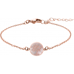 Bracelet acier rosé - arbre de vie - nacre rosé - diamètre 18mm - 15+5cm