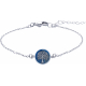 Bracelet acier - arbre de vie - lapis lazuli - diamètre 18mm - 15+5cm