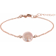 Bracelet acier rosé - arbre de vie - nacre rosé - diamètre 18mm - 15+5cm