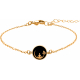 Bracelet acier doré - bouddha - onyx - diamètre 18mm - 15+5cm