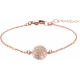 Bracelet acier doré - fleur de vie - nacre rosé - diamètre 18mm - 15+5cm