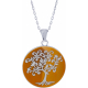 Collier acier - arbre de vie - mookaite - diamètre 20mm - 40+10cm