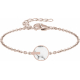 Bracelet acier rosé - howlite - diamètre 15mm - 10+5cm