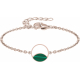 Bracelet acier rosé - malachite - diamètre 14mm - 15+5cm