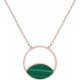 Collier acier rosé - malachite - 40+5cm