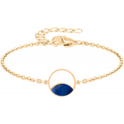Bracelet acier doré - lapis lazuli - diamètre 14mm - 15+5cm