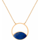 Collier acier doré - lapis lazuli - 40+5cm