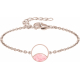 Bracelet acier rosé - quartz rose - diamètre 14mm - 15+5cm