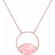 Collier acier rosé - quartz rose - 40+5cm