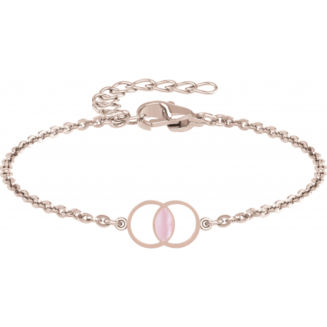 Bracelet acier rosé - nacre rosé - 15+5cm