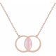 Collier acier rosé - nacre rosé - 40+5cm