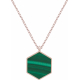 Collier acier rosé - malachite - 40+5cm