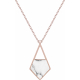 Collier acier rosé - howlite blache - 42+5cm