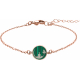 Bracelet acier rosé - bouddha - malachite - diamètre 18mm - 2 rangs - 15+5cm