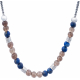 Collier STILIVITA en acier - Collection Médecine naturelle - MAUX DE DOS - quartz fumé - lapis lazuli - 42+10cm