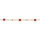 Bracelet argent doré - agate rouge 1,8g - longueur : 15+5CM
