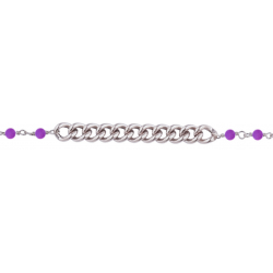 Bracelet argent rhodié - améthyste 3g - longueur : 15+5CM