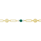 Bracelet argent doré - arbre de vie - agate verte - 2,7g - longueur : 15+5CM