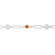 Bracelet argent rhodié - arbre de vie - hessonite - 2,7g - longueur : 15+5CM