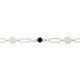 Bracelet argent rhodié - arbre de vie - spinel noir - 2,7g - longueur : 15+5CM