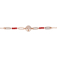 Bracelet argent rosé - arbre de vie - agate rouge - 2,2g - longueur : 15+5CM