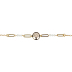 Bracelet argent doré - arbre de vie - pierre de lune - 2,2g - longueur : 15+5CM