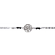 Bracelet argent rhodié - arbre de vie - spinel noir - 1,6g - longueur : 15+5CM