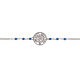Bracelet argent rhodié - arbre de vie - agate bleue - 2g - longueur : 15+5CM