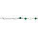 Bracelet argent rhodié - perles véritables - agate verte - 3,5g - longueur : 15+5CM