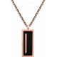 Collier en titane rosé - plaque zirconium noir 35x15mm - 45+5cm