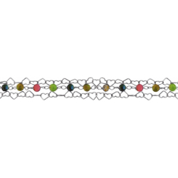 Bracelet argent rhodié - Tourmaline multicouleur - 3,2g - 15+5cm