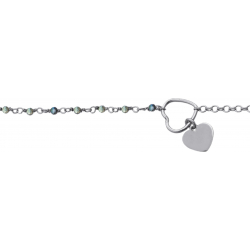 Bracelet argent rhodié - Labradorite - 2g - 15+5cm