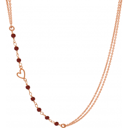 Collier argent rosé - Grenat - 3g - 40+5cm