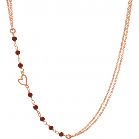 Collier argent rosé - Grenat - 3g - 40+5cm