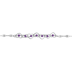 Bracelet argent doré - Améthyste - 2,1g - 15+5cm