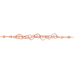 Bracelet argent rosé -  Quartz rose - 2,1g - 15+5cm