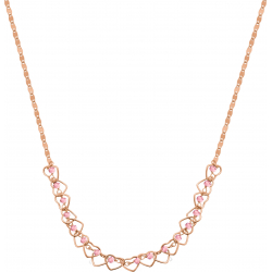 Collier argent rosé -  Quartz rose - 4,5g - 40+5cm