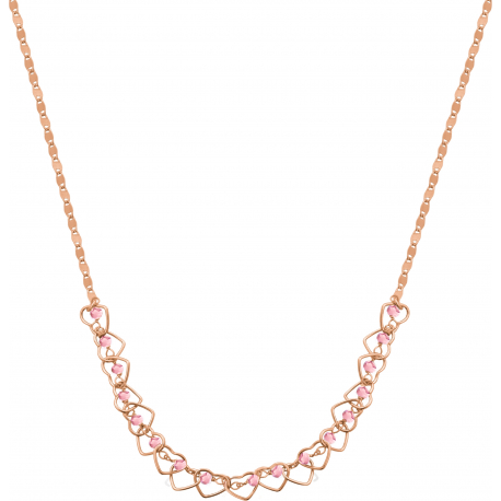 Collier argent rosé -  Quartz rose - 4,5g - 40+5cm