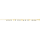 Bracelet argent doré chaîne boule - charm coeur - pampilles spinelles noires 3mm - 15+5cm