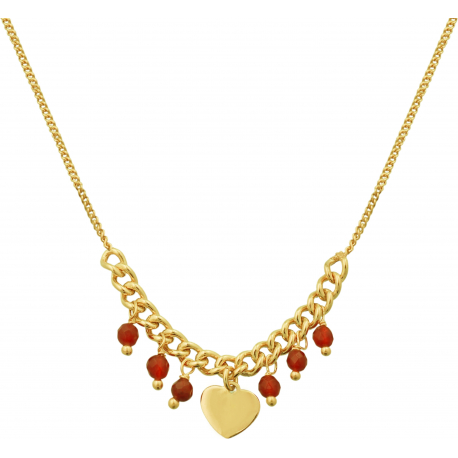 Collier argent doré - Grenat - 3,8g - 40+5cm