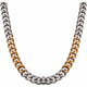 Collier en acier - argenté et doré - largeur 8mm - longeur 50cm